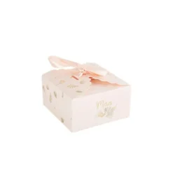 8 Boîtes Festonnées " Merci " en Carton - Collection Boho Blush et Or