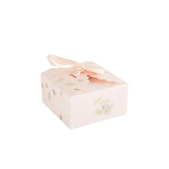 8 Boîtes Festonnées " Merci " en Carton - Collection Boho Blush et Or