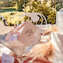 8 Boîtes Festonnées " Merci " en Carton - Collection Boho Blush et Or