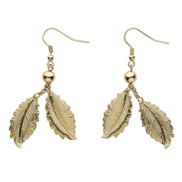 Boucles d'oreilles avec feuilles dorées de Romaine