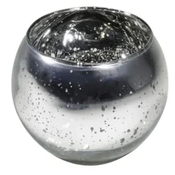 Bougeoir Boule Argent - 10cm