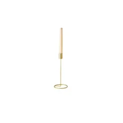 Bougeoir Design en Métal Doré sur Socle - 23 cm