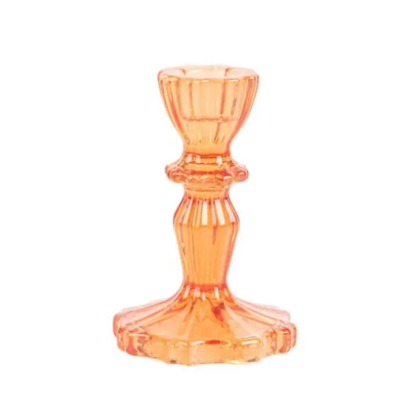 Bougeoir double en verre - Antonio - 5,5 x 8,5 cm - Couleur au choix