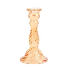 Bougeoir double en verre - Antonio - 5,5 x 8,5 cm - Couleur au choix