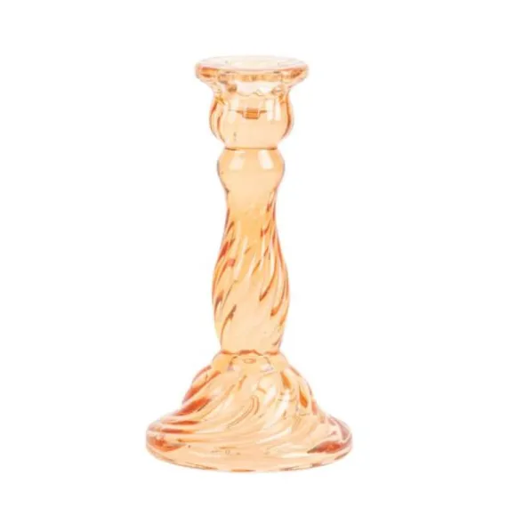 Bougeoir double en verre - Antonio - 5,5 x 8,5 cm - Couleur au choix