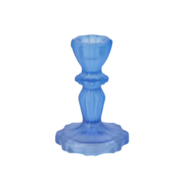 Bougeoir double en verre - Antonio - 5,5 x 8,5 cm - Couleur au choix