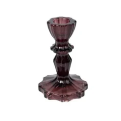 Bougeoir double en verre - Antonio - 5,5 x 8,5 cm - Couleur au choix