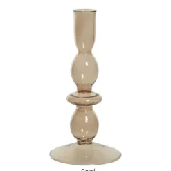 Bougeoir en verre en forme de flacon - 20 cm - Couleur au choix