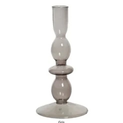 Bougeoir en verre en forme de flacon - 20 cm - Couleur au choix