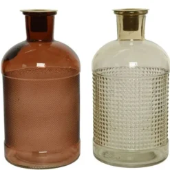 Bougeoir en verre en forme de flacon - 20 cm - Couleur au choix