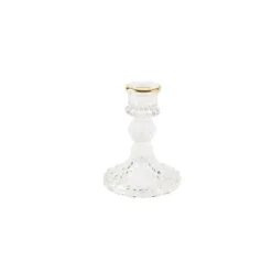 Bougeoir Garance- Verre Transparent et Liseré Or