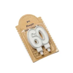 Bougie 60 Ans Pailleté Argent