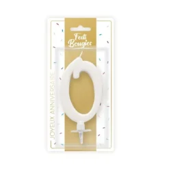 Bougie blanche irisée en forme de chiffre - Chiffre au choix