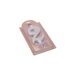 Bougie Calligraphie Paillettes Or - 10,5 cm - Chiffre au Choix