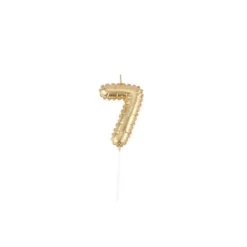 Bougie chiffre effet ballon mylar - Or - Chiffre au choix