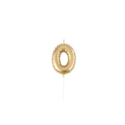 Bougie chiffre effet ballon mylar - Or - Chiffre au choix