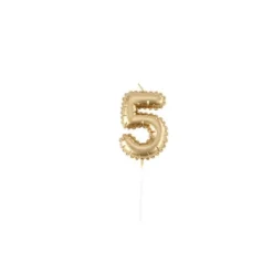 Bougie chiffre effet ballon mylar - Or - Chiffre au choix