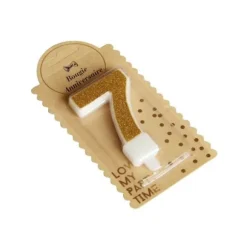 Bougie Chiffre 1 Pailleté Or