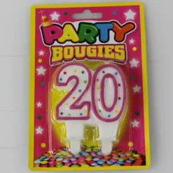 Bougie d'Anniversaire 20 ans - Coloris Divers