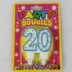 Bougie d'Anniversaire 20 ans - Coloris Divers