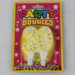 Bougie d'Anniversaire 30 ans - Divers Coloris