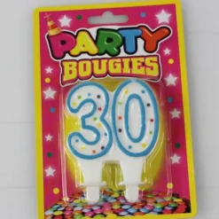Bougie d'Anniversaire 30 ans - Divers Coloris