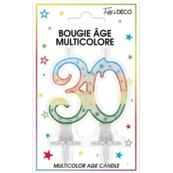 Bougie d'Anniversaire 30 Ans Multicolore