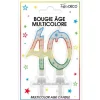 Bougie d'Anniversaire 40 Ans Multicolore