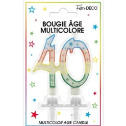 Bougie d'Anniversaire 70 Ans Multicolore