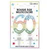 Bougie d'Anniversaire 60 Ans Multicolore