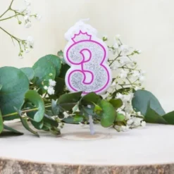 Bougie d'Anniversaire Chiffre 3 « Princesse »