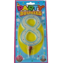 Bougie d'Anniversaire Chiffre 8 - Coloris au choix