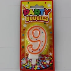 Bougie d'Anniversaire Chiffre 9 - Divers Coloris
