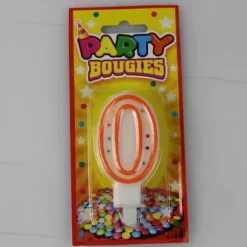 Bougie d'Anniversaire Chiffre 0 - Divers Coloris