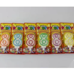 Bougie d'Anniversaire Chiffre 8 - Divers Coloris
