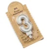 Bougie d'Anniversaire Chiffre 3 - Pailletée Argent