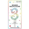 Bougie d'Anniversaire chiffre 3 Multicolore