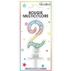 Bougie d'Anniversaire chiffre 2 Multicolore