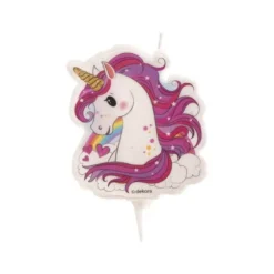Bougie d'anniversaire 2D - Licorne - 7,5 cm