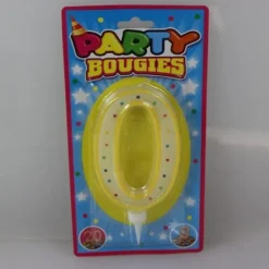 Bougie d'Anniversaire Géante Chiffre 0 - Divers Coloris