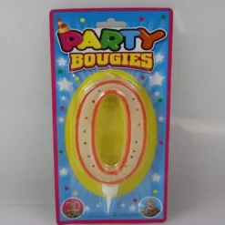 Bougie d'Anniversaire Géante Chiffre 0 - Divers Coloris