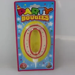 Bougie d'Anniversaire Géante Chiffre 0 - Divers Coloris