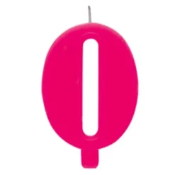 Bougie d'Anniversaire Scintillante Chiffre 0 – Rose Fuchsia