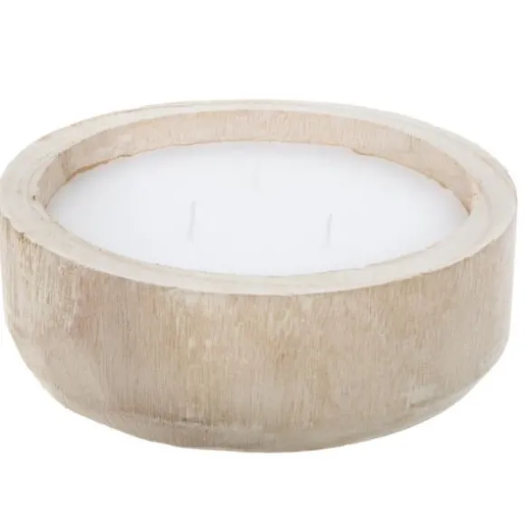 Bougie dans un pot en bois - 20 cm