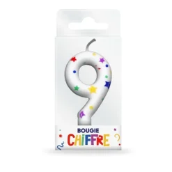 Bougie en forme de chiffre pour anniversaire - Collection Récréation Multicolore - Chiffre au choix