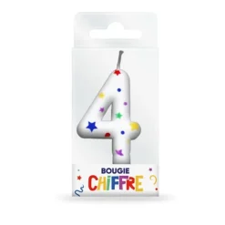 Bougie en forme de chiffre pour anniversaire - Collection Récréation Multicolore - Chiffre au choix
