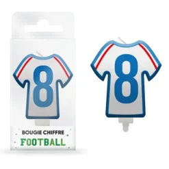 Bougie en forme de maillot - Collection Football - Chiffre au choix