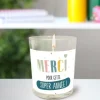 Bougie en verre - Merci pour cette super année - Collection Merci pour cette année