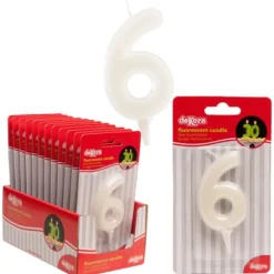 Bougie Fluorescente Chiffre 6