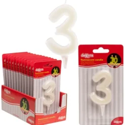 Bougie Fluorescente Chiffre 3